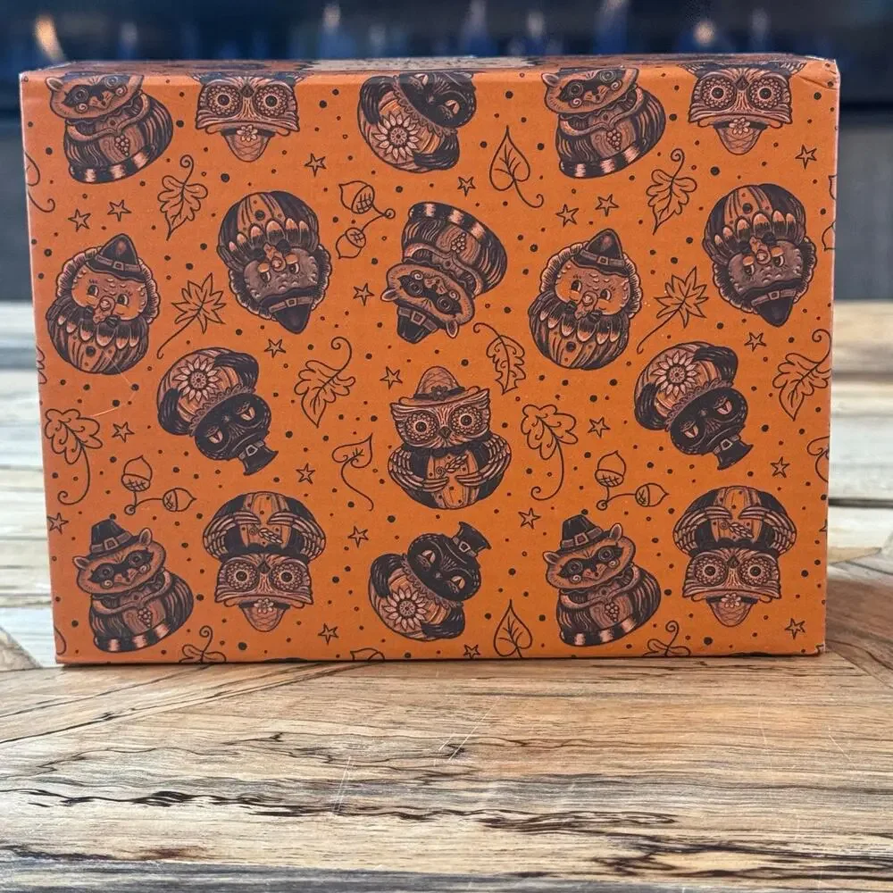 NIB Johanna Parker Carnival Cottage Halloween Owl Ceramic Salt & Pepper Shakers
